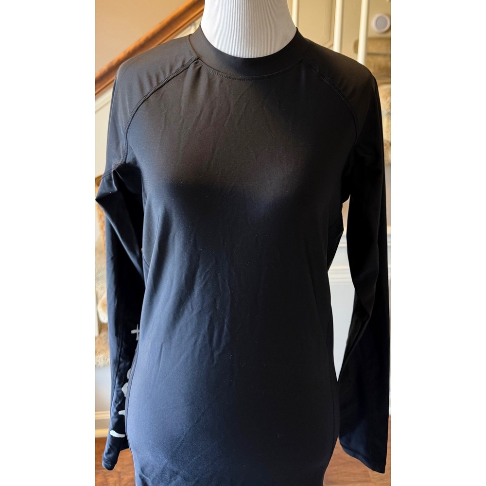 LAFROI Sunburst Men Black Long Sleeve Compression Rash Guard Shirt Size MD